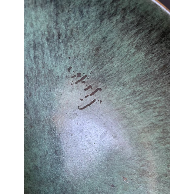 Vintage Israeli Verdigris Enameled Brass Violin Viola Serving Tray Centerpiece For Sale - Image 10 of 11