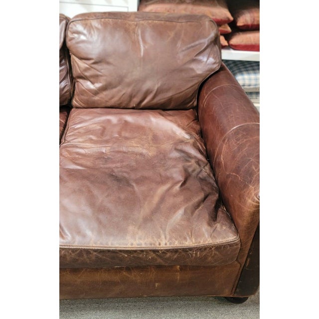 Italian 1980s Leather Sofa For Sale - Image 3 of 9