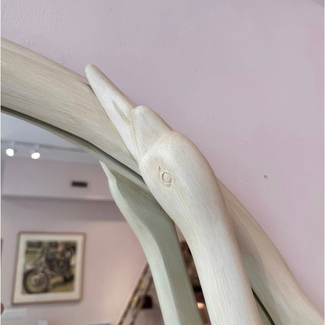Vintage Circular Cream Swan Mirror For Sale In New York - Image 6 of 8