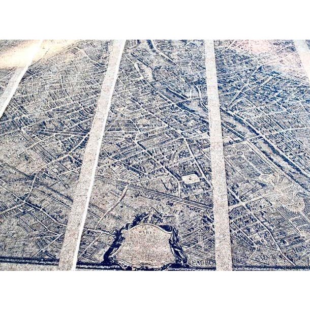 Paris 1734 La Cité Natural Cork Wallcovering, Schumacher Wallpaper, Mural. La Cité is a reproduction of the Turgot Map of...