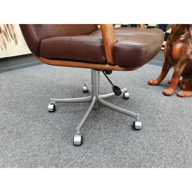 Leather Office Chair by Bernd Münzebrock for Walter Knoll, 1970s For Sale - Image 6 of 11