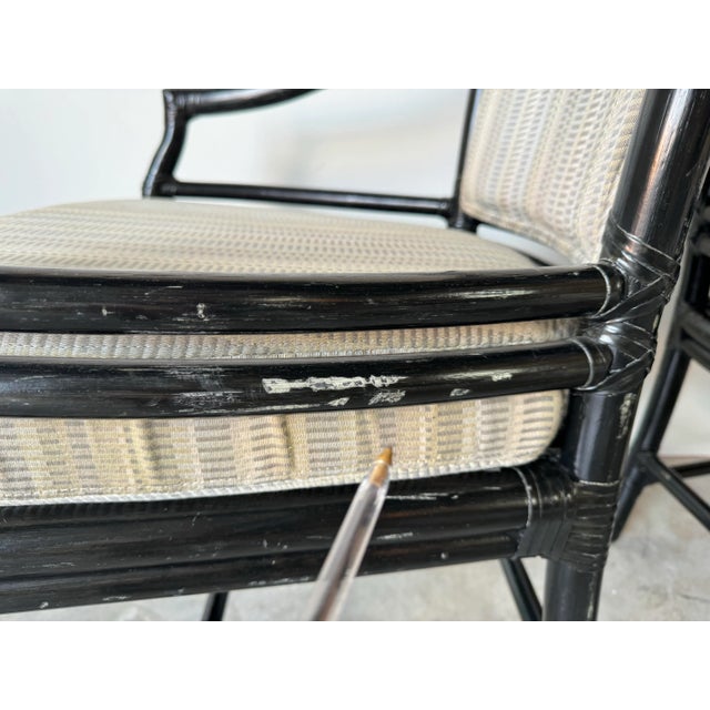 McGuire Rattan Leather Target Accent - Dining Chairs - a Pair | Chairish