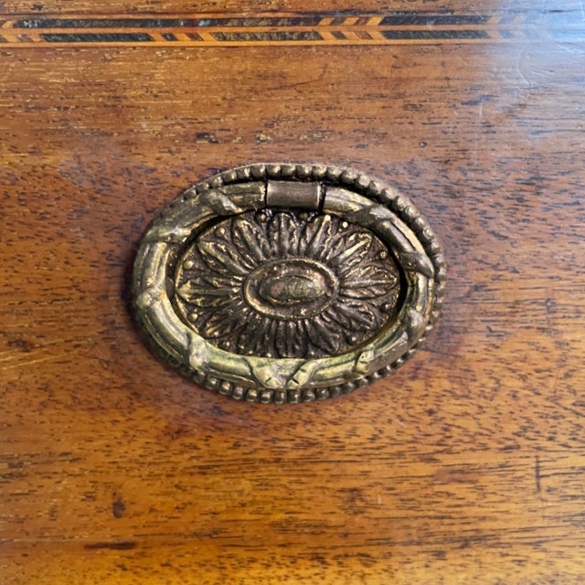 Italian Desk in Wood with Drawers and Brass Handles, Late 1800s For Sale - Image 9 of 18