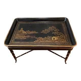Vintage Hickory Chair Chinoiserie Tray Table For Sale