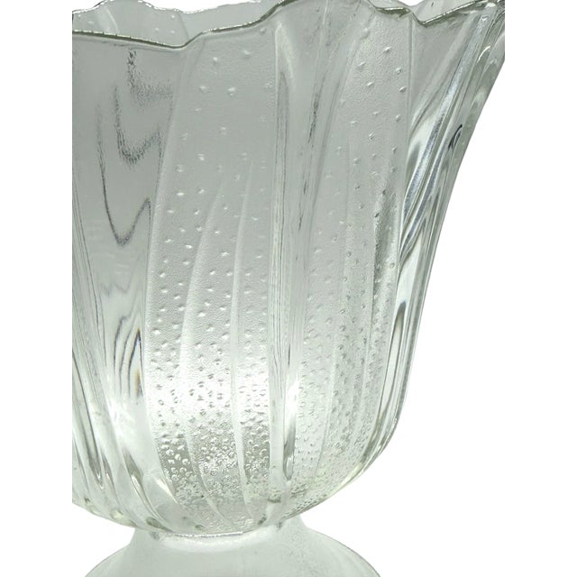 Glass Antique Victorian Eapg Pressed Glass Celery Vase With Stippled Panels For Sale - Image 7 of 7