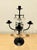 Mid Century candelabra by renowned Swedish designer, Erik Hogland. Iconic design of hand-wrought iron and hand made glass...