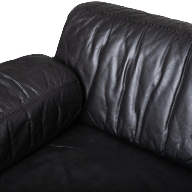 Black Leather DS-78 Two-Seater Sofa with Manual Sleeping Function from de Sede For Sale - Image 8 of 13