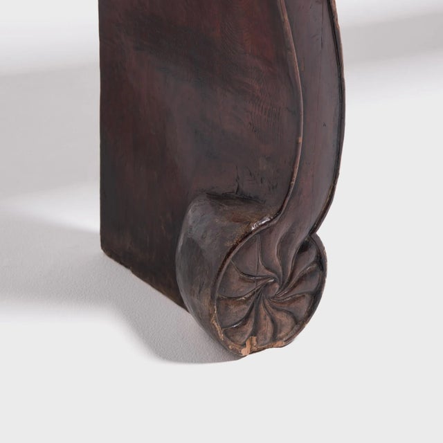 Wood 19th Century Chinese Curved Leg Chrysanthemum Foot Console Table For Sale - Image 7 of 9