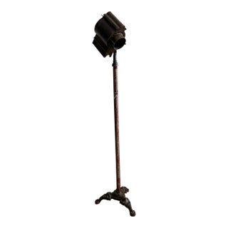 Vintage 1930’s Theatre Spot Light Cast Iron Floor Lamp - Brenkert For Sale