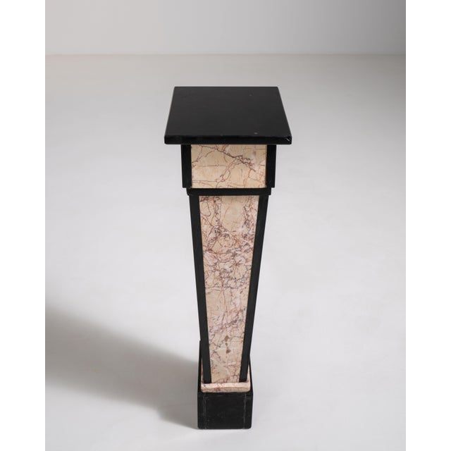 1930s France Art Deco Antique White Marble Pedestal For Sale - Image 4 of 15