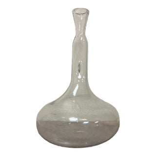 Glass Decanter Handblown Glass Antique Style French Long Pinched Neck For Sale