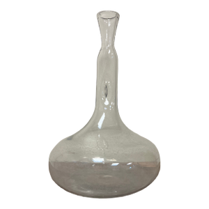 Glass Decanter Handblown Glass Antique Style French Long Pinched Neck