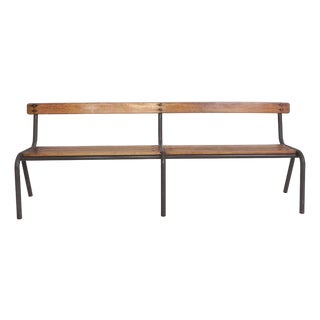 French School Slatted Bench, 1960s For Sale