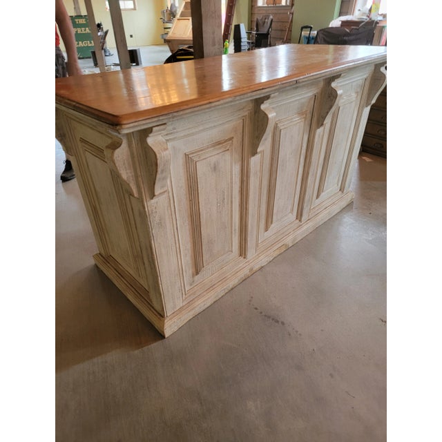 Antique Counter or Bar From England This is a beautiful counter or bar. The symmetry in the design and the wood on the...