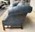 Vintage Blue Leather Camelback Chesterfield Sofa For Sale - Image 4 of 18