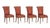Set of Four Louis XVI Style Button-Tufted Upholstered Dining Chairs, with striped red velvet upholstery. 37" H x 21" W x...