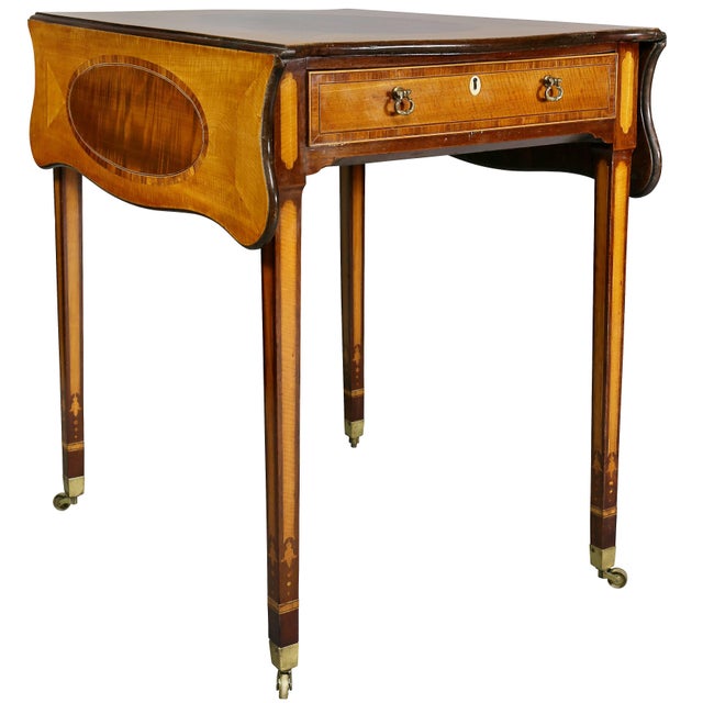 George III Satinwood and Mahogany Pembroke Table For Sale - Image 10 of 10