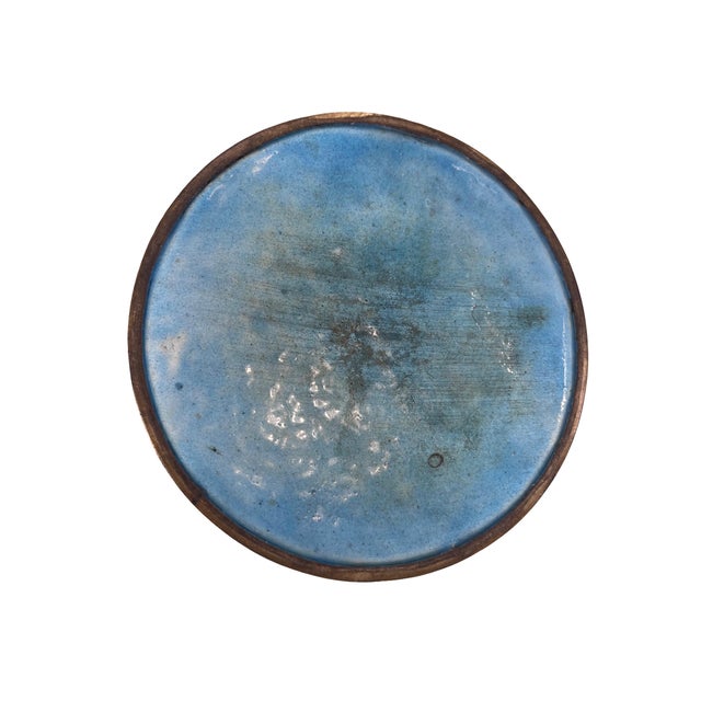 Antique Chinese Champlevé Enamel Covered Lidded Trinket Box For Sale - Image 4 of 5