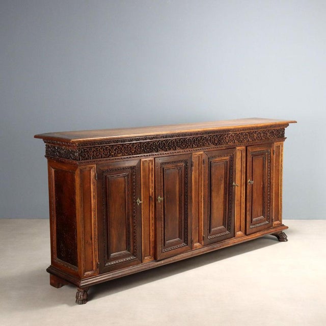 Italian Credenza in Walnut For Sale - Image 13 of 13