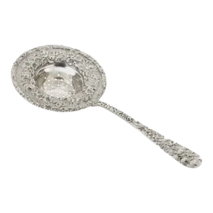 Stieff Repousse Sterling Silver Tea Strainer