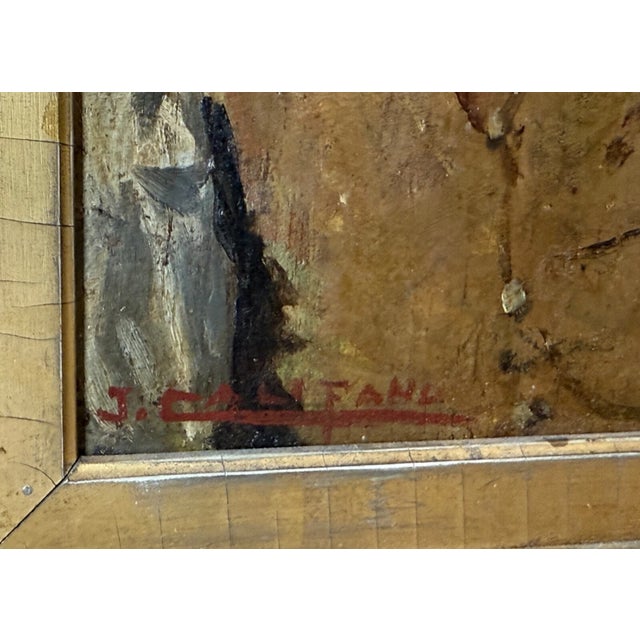 Brown Antique 19th Century Original John Edmund Califano Oil Painting Man Portrait For Sale - Image 8 of 12