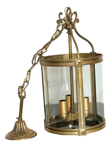 Lantern in Brass and Blown Glass, Italy, 1950s