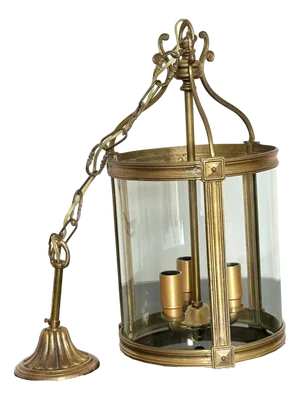Lantern in Brass and Blown Glass, Italy, 1950s