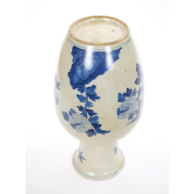 Ceramic Chinese Blue and White Porcelain Decorative Vase/ Phoenix Decoration - 14 3/4 In For Sale - Image 7 of 8