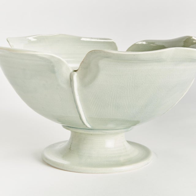 French Country Petalo Decorative Footed Bowl For Sale - Image 3 of 4
