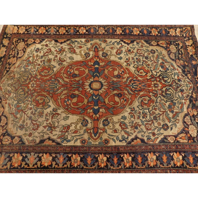 Textile Antique Persian Sarouk Farahan Rug - 3'6"x 5' For Sale - Image 7 of 13