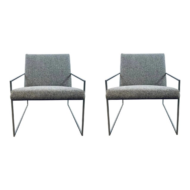 A.r.t. Furniture Modern Gray Lounge Chairs Pair For Sale