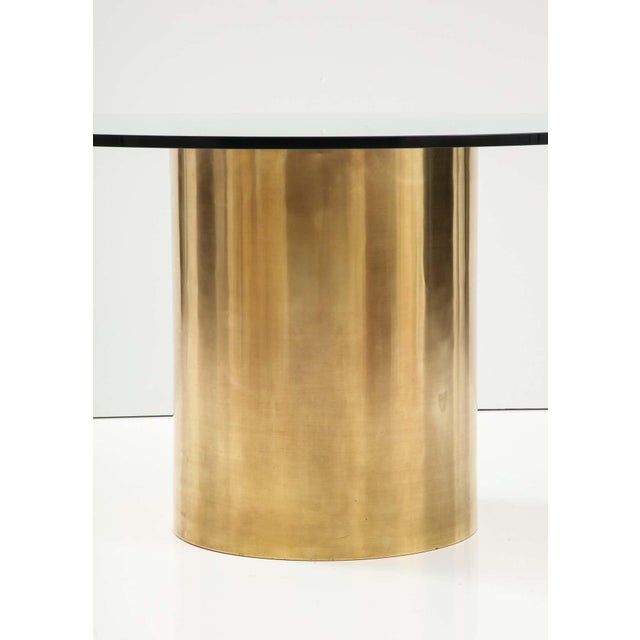 1970's MidCentury Modern Brass Drum Dining Table Attributed To Brueton