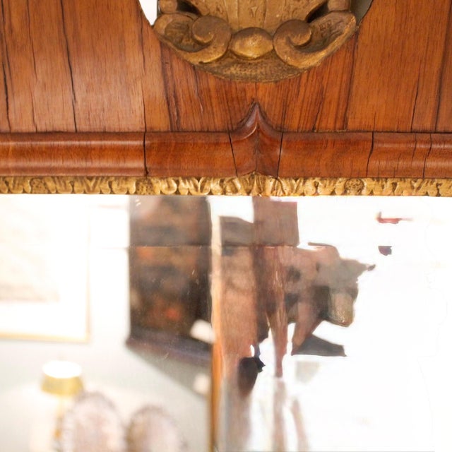George II Period Walnut and Parcel Gilt Mirror With Carved and Gilt Shell Crest For Sale - Image 6 of 11