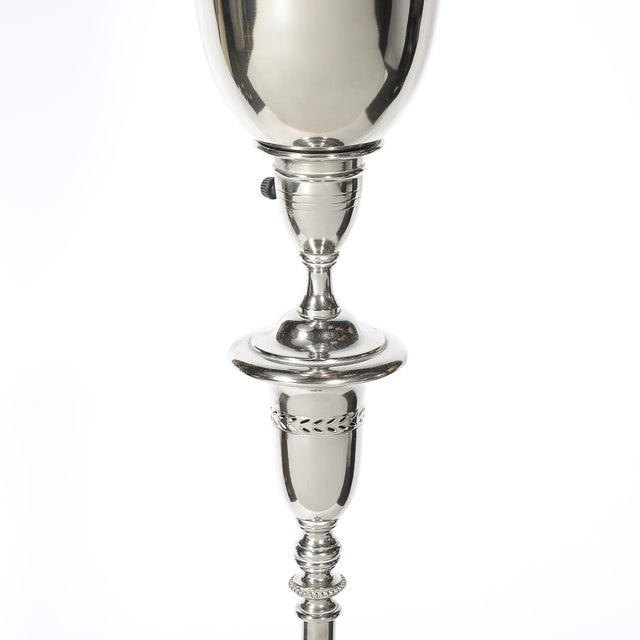 Silver Classical Hollywood Regency Silvered Bronze Torchiere For Sale - Image 8 of 18