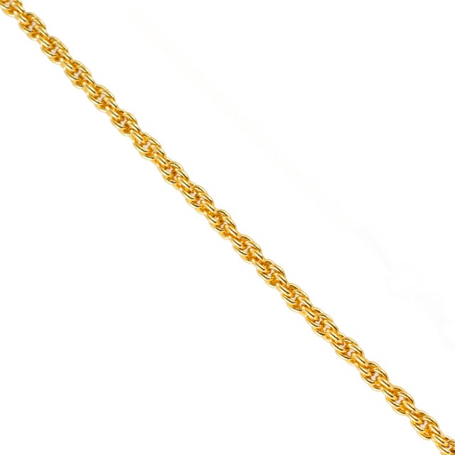 Unisex 14k Yellow Gold 2mm 24” Classic Twisted Spiral Rope Chain Necklace For Sale - Image 4 of 8