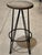 New Industrial Wrought Iron Shop Stool with Wood Seat For Sale - Image 4 of 6