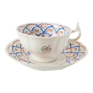 19th Century English Staffordshire Teacup & Saucer