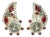 Hobé Paisley Style Ruby Red Rhinestone Earrings, 1950's For Sale