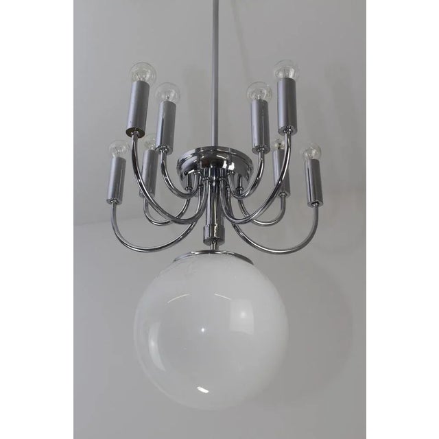 Opaline Glass Chandelier, 1920s For Sale - Image 9 of 13