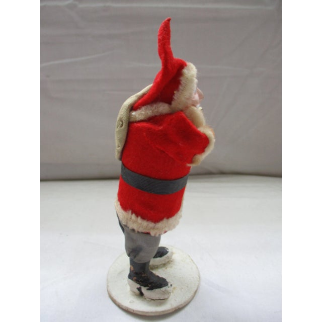 Antique Christmas 5" Santa Clay Face Composition & Cloth Body Japa For Sale - Image 4 of 8