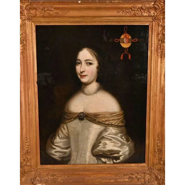 French School Artist, Portrait of Margueritte De Boutteville, 1659, Oil on Canvas, Framed For Sale - Image 6 of 6