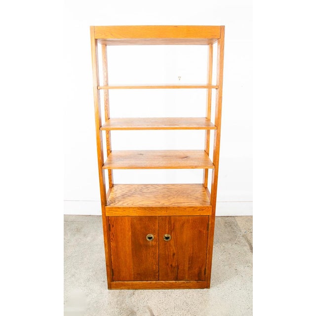 1960s Mid Century Modern Room Divider Wall Unit Oak Freestanding Modular Shelving For Sale In Sacramento - Image 6 of 12