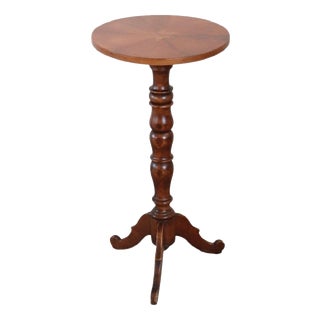 Vintage Pedestal Table in Walnut, 1990s For Sale