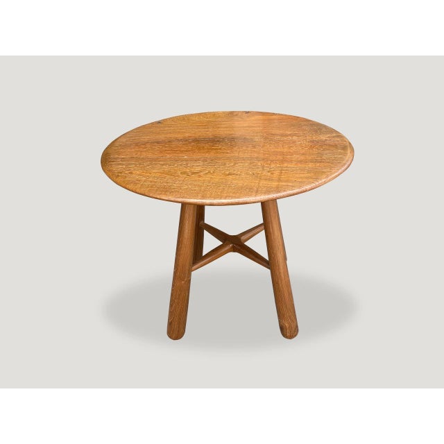 Andrianna Shamaris Midcentury Couture Teak Round Table with Butterflies Inlaid For Sale - Image 12 of 18