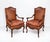 Hickory Chair Pearson Co. French Louis XIV Style Walnut & Leather Arm Chairs - Pair For Sale - Image 10 of 10
