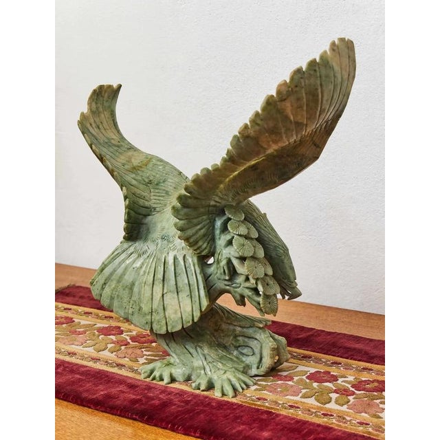 Hand-Carved Stylized Eagle in Soapstone For Sale - Image 6 of 12