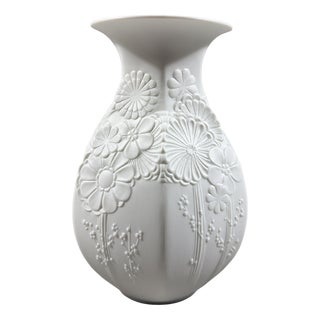 White Bisque Porcelain Vase from AK Kaiser, 1960s For Sale