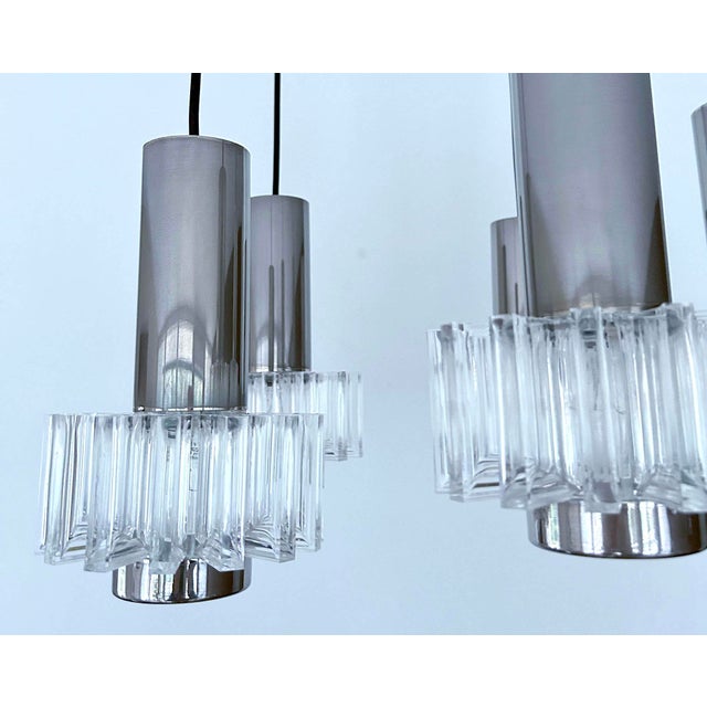 Vintage Space Age Pendant Light in Chrome Plating, Steel and Acrylic Glass from Honsel, 1970s For Sale - Image 11 of 17
