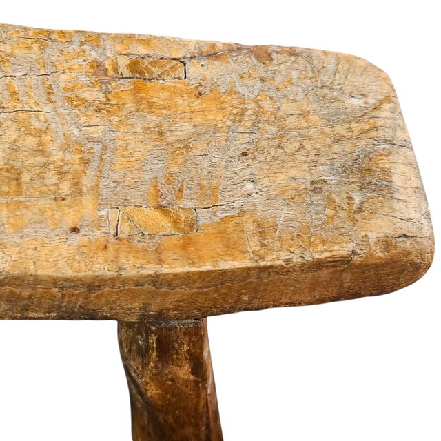 Antique Chinese Elmwood Headrest Wood Pillow Primitive Rustic Form 12" For Sale - Image 10 of 12