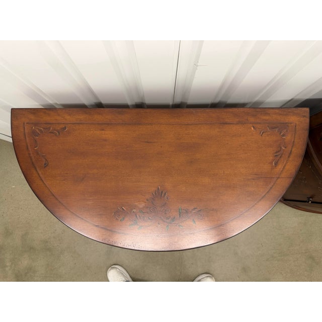 Brown Ethan Allen Demi Lune Console Cabinet Nightstand For Sale - Image 8 of 12